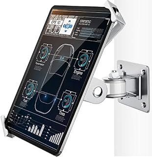 AboveTEK Tablet Wall Mount - Fits 7 - 11" Tablets Including iPad, Galaxy Tab, Slate, Fire and More -Anti Theft Security Lock and Key - Articulating Swivel Holder for Portrait and Landscape Mode