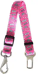 MY PET BRASIL Cinto De Segurança Para Cães 80Cm Regulável Adaptador De Carro Para Cachorros Guia Pet Transporte Viagem E Passeio Modelo Universal Estampa Candy