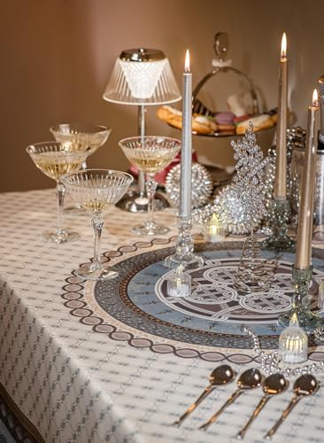 Nappe en polyester lavable sans repassage pour table basse - 5