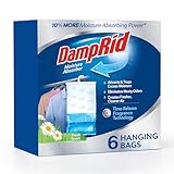 DampRid Fresh Scent Hanging Moisture Absorber, 15.4 oz., 6 Pack - Eliminates Musty Odors for Fresher, Cleaner Air, Ideal Moisture Absorbers for Closet, 10% More Moisture Absorbing Power*