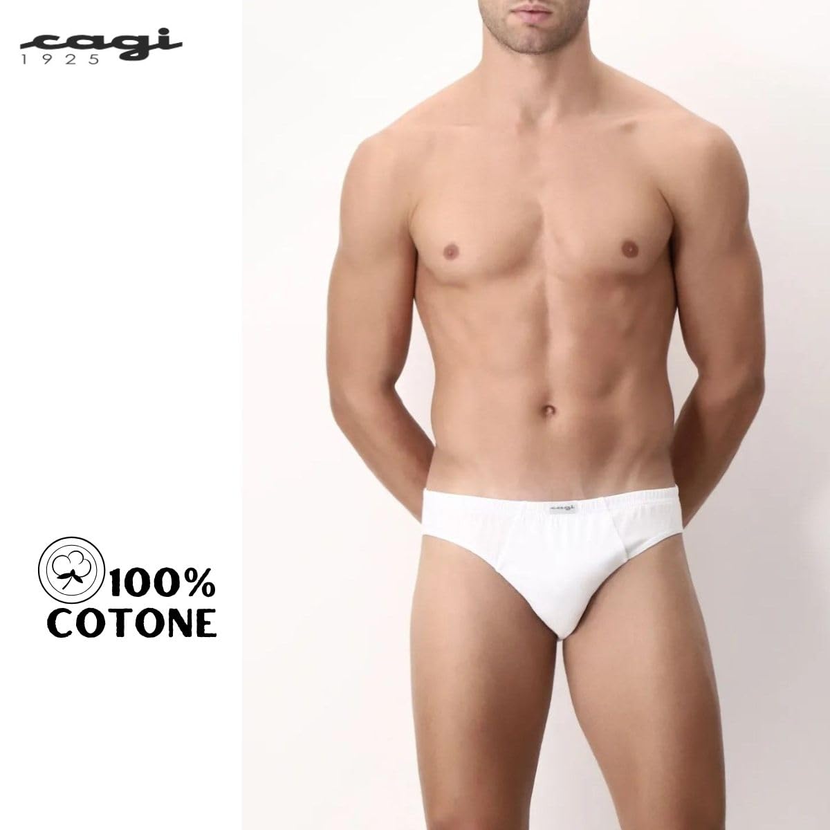 CAGI N.6 Slip Mutanda Mini Slip Art. 1244 100% Cotone Bianco TG: 4 5 6 7