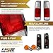 USR 86-97 Hardbody Tail Lights - Rear Tail Lamps Taillight Replacement Assembly Set (Left + Right) Compatible with 1986-1997 Nissan Hardbody D21 Pickup Truck (Red/Clear Lens)
