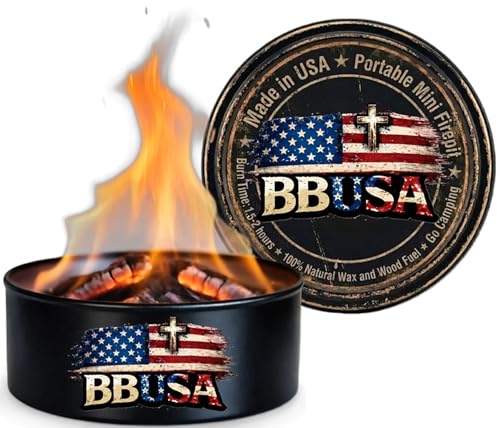 Branded Boards Campfire in a Can - Made in USA - Portable Mini Fire Pit for Marshmallows & S’Mores - Hiking, Backpacking, Hunting, Fishing & Camping - Tactical Military, Emergencies & Survival