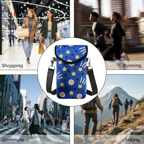 Image of Neoprene Phone Sleeve Pouch Case Bag for Men Women w /Crossbody Strap /Neck Lanyard for iPhone 17 /16 /15 /14 Pro Max, Samsung S25,Pixel 10