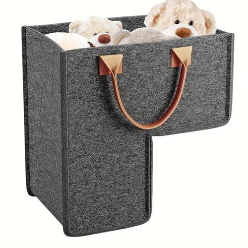 Treppen Organizer Korb Korb Aus Filz L-Form Treppenkorb Stufenkorb Mehrzweck Organizer Faltbar Ledergriffe für Haushaltsgegenstände Wäsche Spielzeug Schuhe Bücher