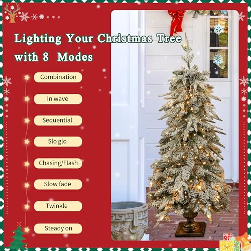 image for Merax Prelit Christmas Tree Set of 4pc, Set of 2 Artificial Potted Chr