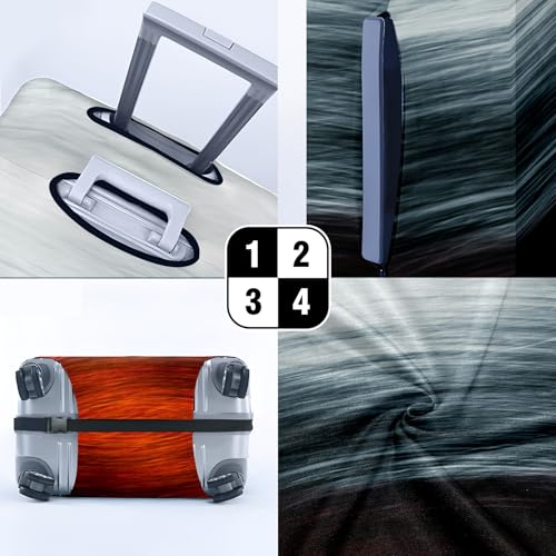 Travel Luggage Cover Suitcase Protector Scratch-Resistant Fit Not Included Suitcase Black White Abstract Painting S-19-21in4