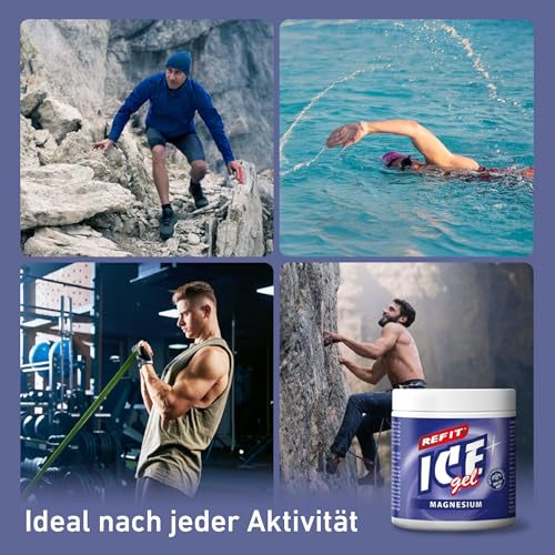 REFIT® Ice Gel Magnesium 230 ml – Extra Kühlgel – Kühlende Kombination aus Magnesium, Menthol & Kampfer für beanspruchte Körperpartien – Massagepflege nach Sport, Arbeit oder einem aktiven Tag