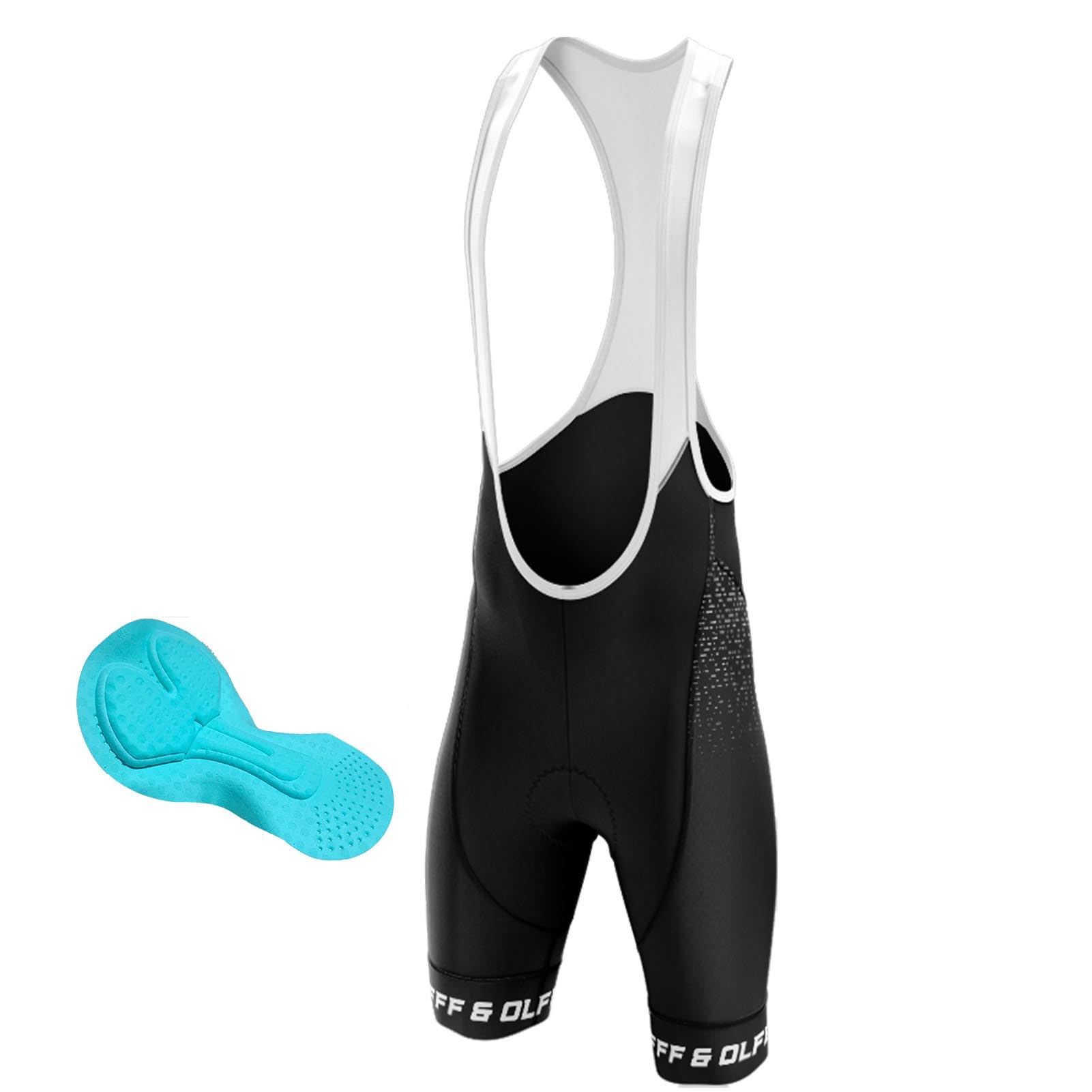 FFFF & OLFEH Shorts de Cyclisme Cuissard de Cyclisme Homme,Short Velo Rembourré Cuissard VTT Court Ete a Bretelle,Bib Séchage Rapide et Respirant