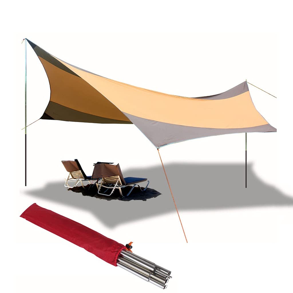 RajoNN Tenda da Campeggio Tarp Amaca Pioggia Tenda da Mosca Tarp Telo Portatile Riparo Parasole Baldacchino per Pesca all'aperto Escursionismo in Campeggio