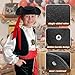 Jgalnim Pirate Hat for Men Women,Pirate Costume Accessories Hat,Colonial Triangle Hat for Halloween,Dress Up Party