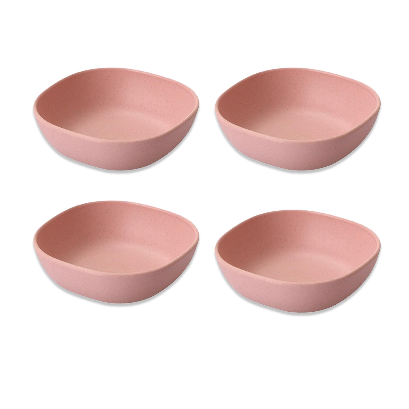 Fkereg Set of 4 Small Dipping Sauce Bowls 4.5 Oz, Tiny Side Dish Bowls, Plastic Pinch Bowls, Condiment Ingredient Bowls for Cooking Prep, Sauce Plate for Spice, Dips Serving, Pink