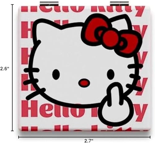 Miniatura 6 de Espejo compacto para gatito, espejo de gatito, espejo compacto rosa, espejo de lupa rosa, espejo de maquillaje (actitud)