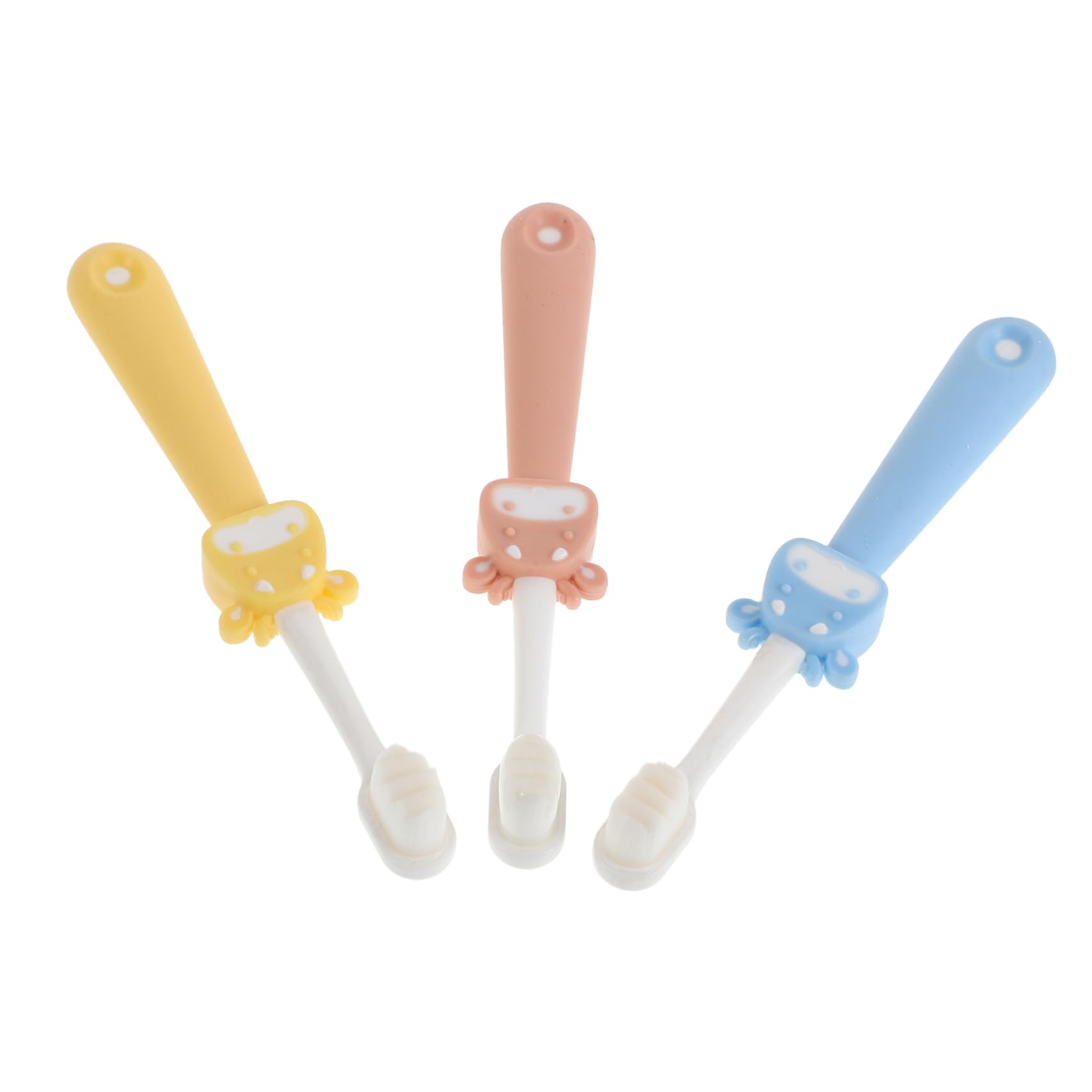 Beavorty 3pcs Kids Toothbrush Soft Bristle Non-Slip Handle Cartoon Deer Design Gentle for Sensitive Gums Fine Bristles Travel Friendly