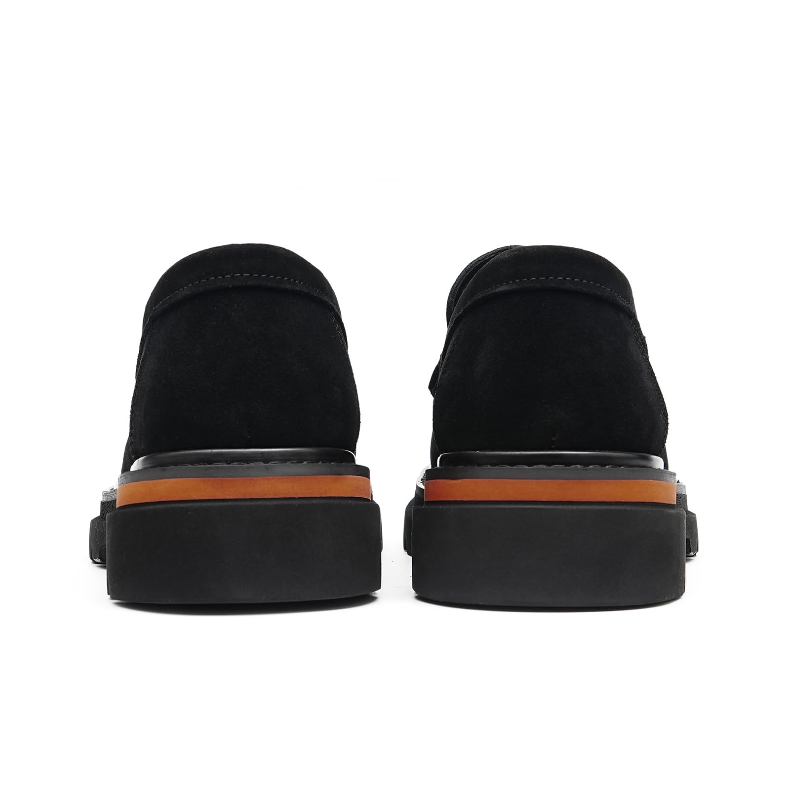 Generisch Herren Retro Bequeme Dicke Sohle Loafers Wildleder Freizeit Mokassins Slip On Schuhe