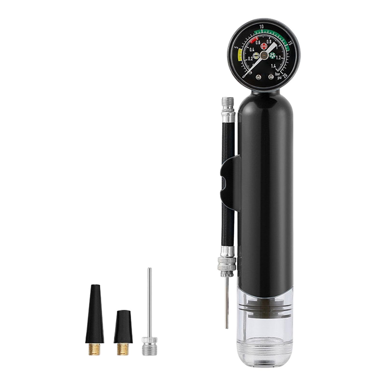 Ball Pump with Pressure Gauge Lightweight Yoga Ball Portable Basketball Pump Black-image-18