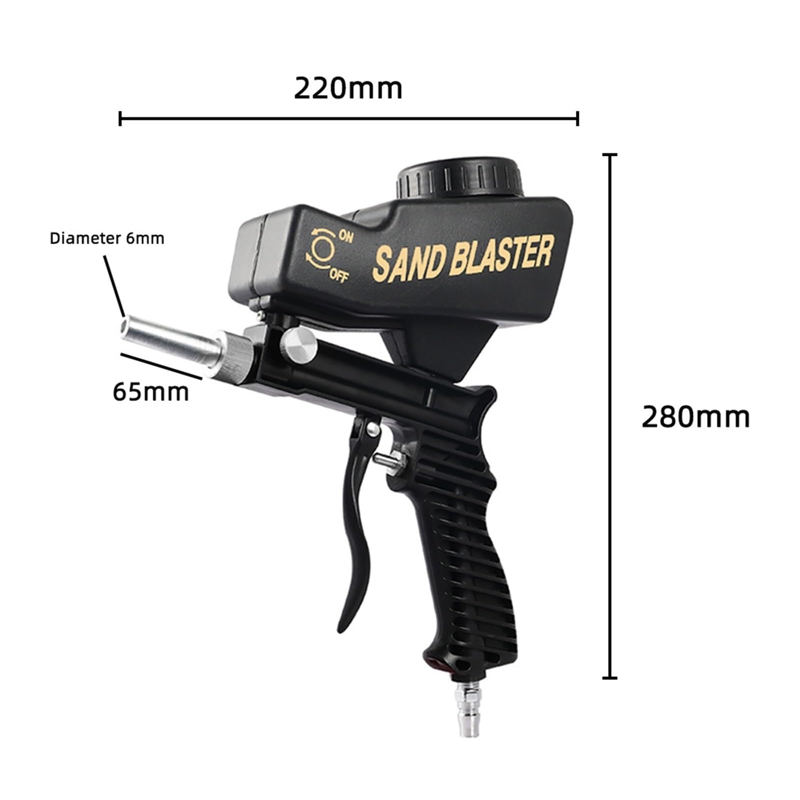 Pistolet natryskowy, Regulowany pistolet do piaskowania 90 Psi Przenośna piaskarka do malowania natryskowego Pneumatyczny mały ręczny pistolet do piaskowania | Type C