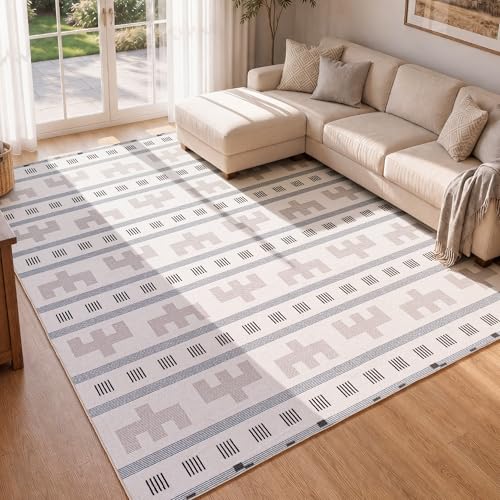 Tapete Decorativo Boho Geométrico 5x7 Beige miniatura 1