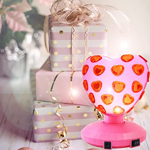 Love Heart-Shaped Rotating Disco Ball Lamp Magic Ball Light Party Light Romantic Decor Projection Led Retro Lamp For Valentine's Day Christmas Anniversary Wedding Birthday（Usb Powered/Battery Powered） #TOP4