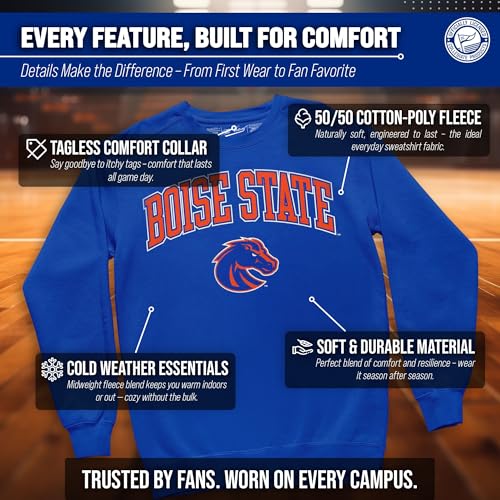 Image of NCAA College Sweatshirt Fleece Crewneck Pullover for Men and Women | Officially licensed NCAA college gameday crewneck pullover - 9 oz fleece lined sweatshirt with arch and logo design