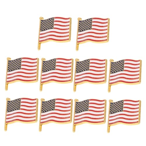 OUNONA - OUNONA 10 pièces Lot de Pins Drapeau Américain Broches Patriotiques pour Vêtements et Sacs à Dos Accessoires pour et Événements Nationaux