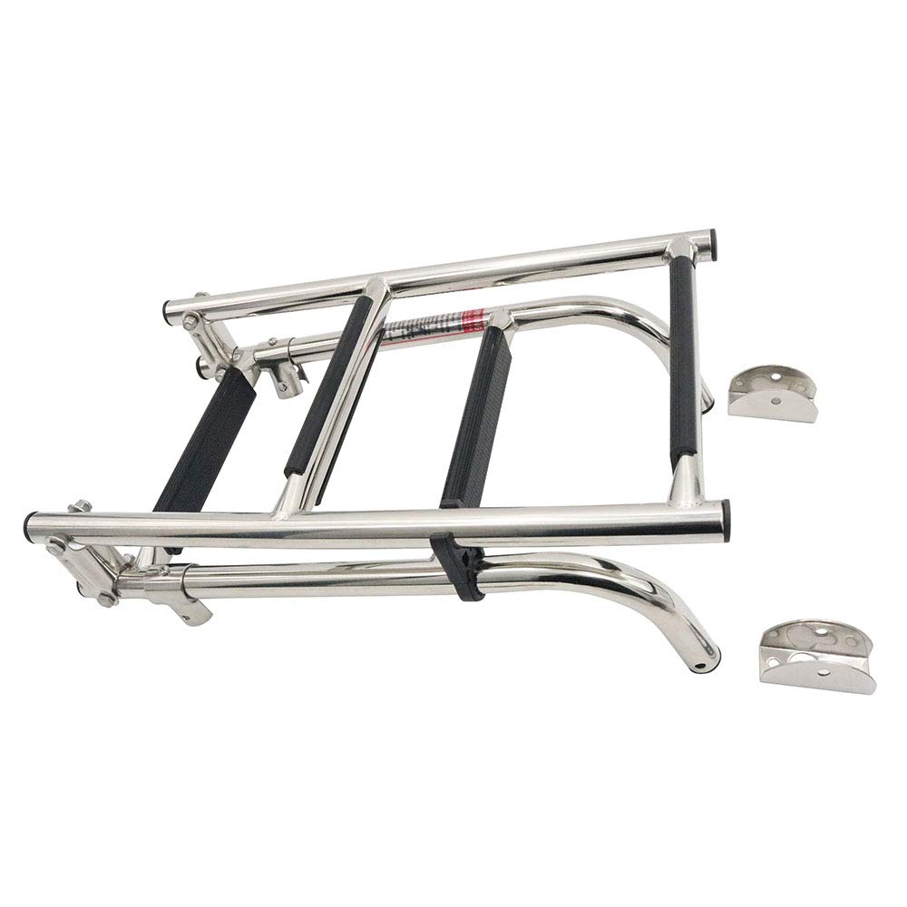 Folding 4 Steps Boat Ladder Stainless Steel Marine Pontoon 2+2 Step for Marine Boat Yacht