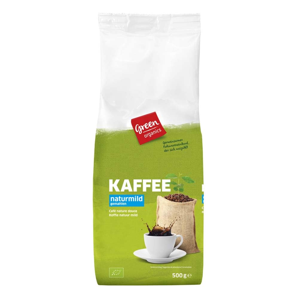 Green Organics Kaffee naturmild, gemahlen, 500g (6, Kaffee)