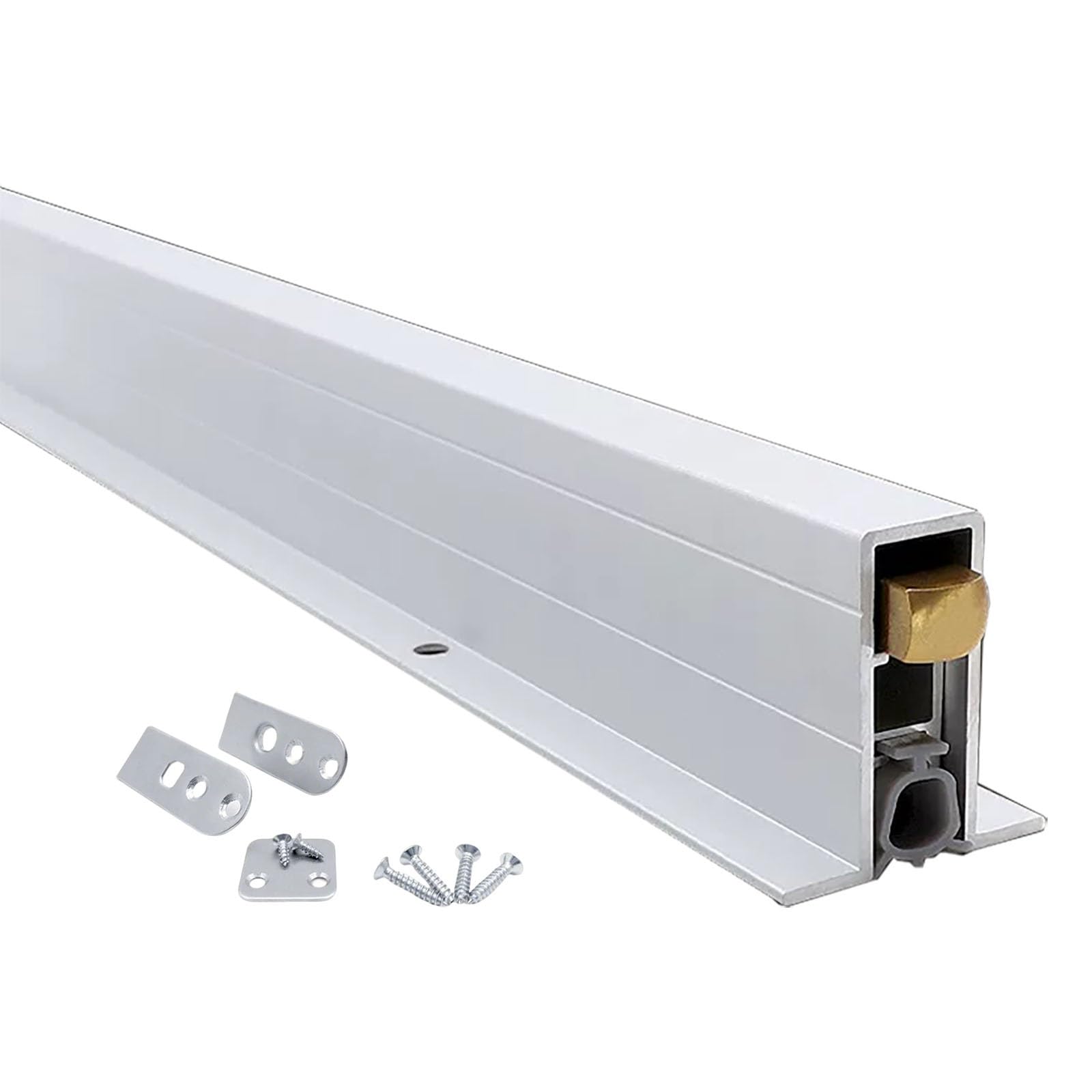 Burlete Inferior Automático Empotrado De Aluminio + Silicona Sellada