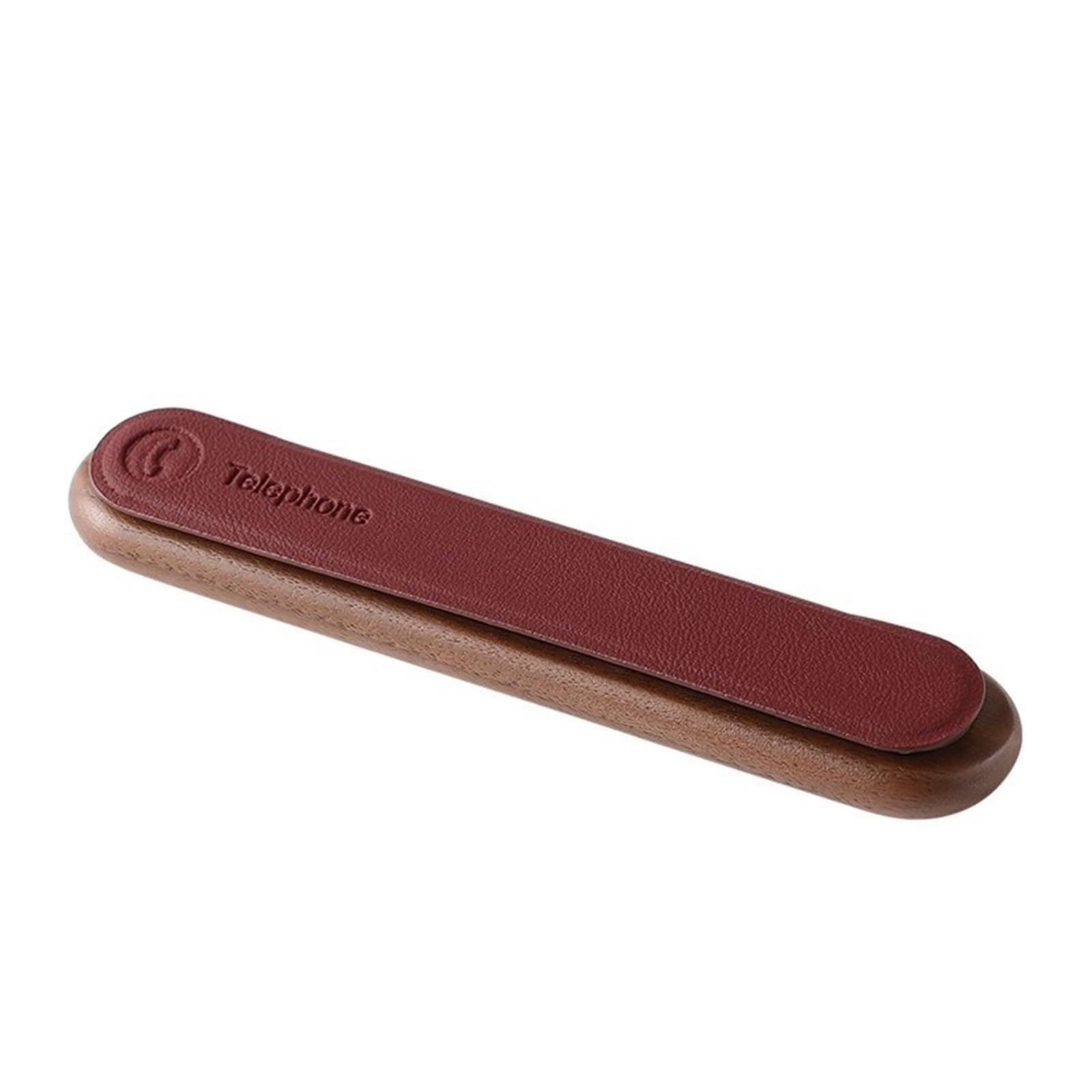 2Pcs Black Walnut Wooden Temporary Parking Number Plate Car Decoration Simple Moving Card Telephone License for Car(Red)