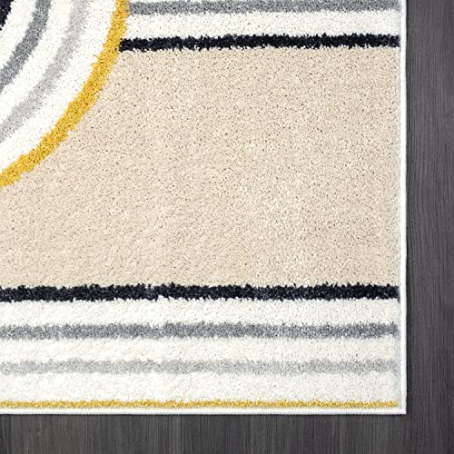 Tapete Decorativo Abani Geométrico Beige 4'x6' miniatura 3