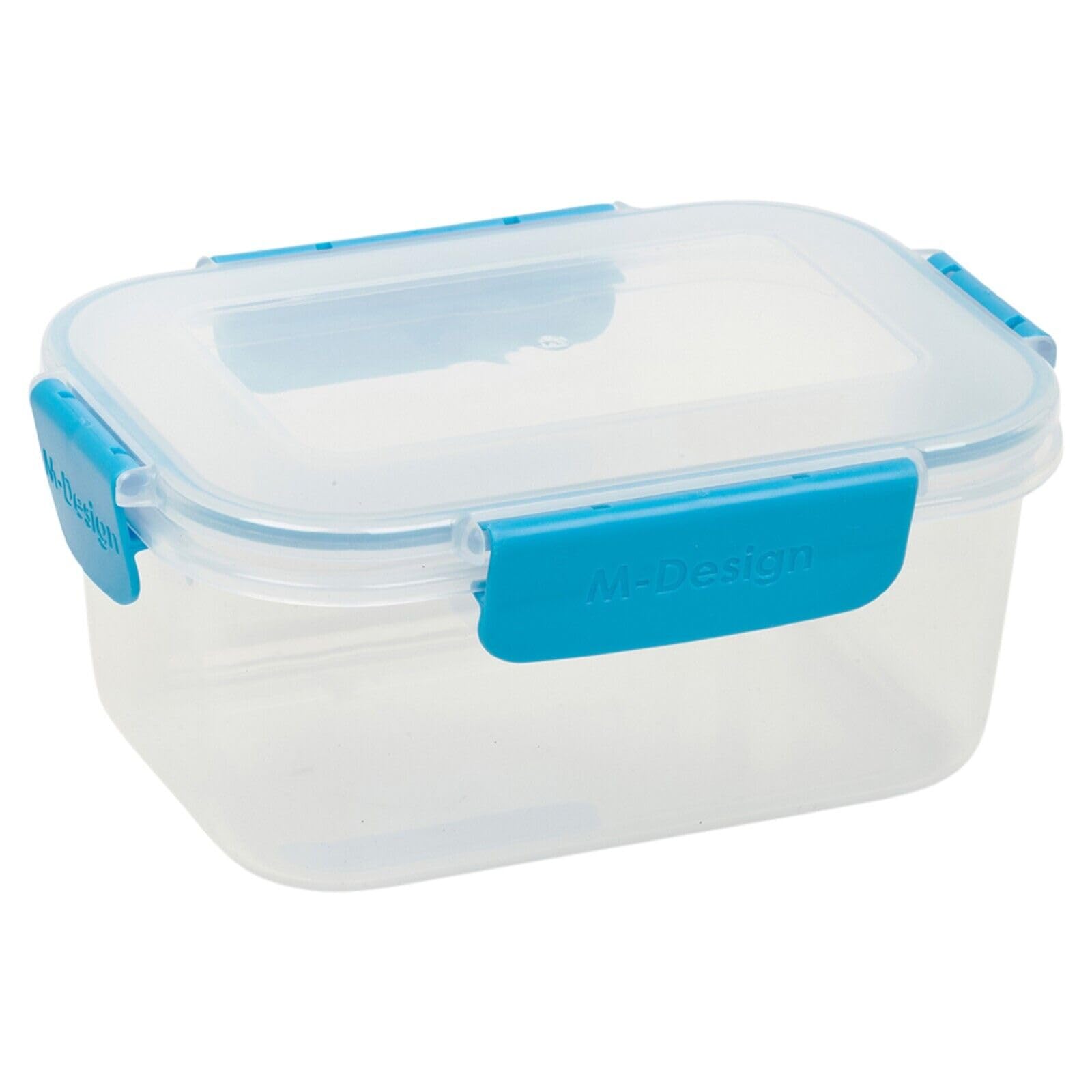 URBN-CHEF Food Plastic Storage Container Airtight Seal Clip & Lock Lid Dishwasher Safe (6, 1.1L Blue)