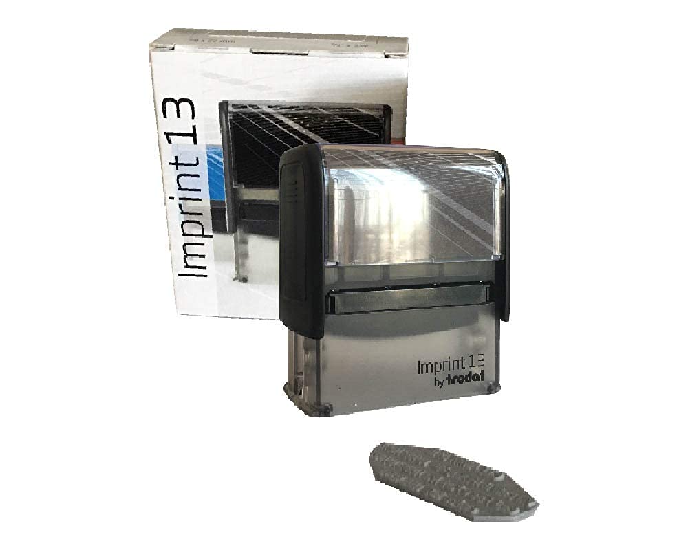 Timbro Rettangolare Autoinchiostrante Personalizzato Imprint 13 - Completo di Personalizzazione - Plastica - Nero