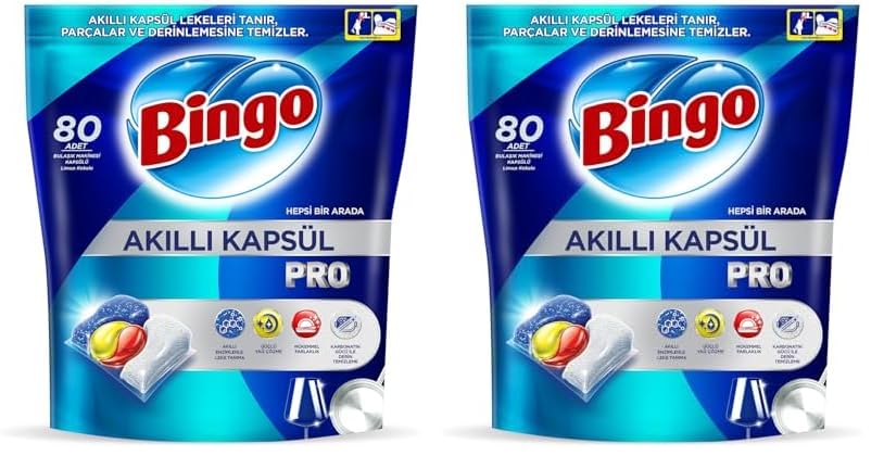 Bingo Akıllı Kapsül Pro Bulaşık Makinesi Deterjanı Tableti 80'li 2li paket