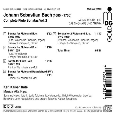 Miniatura 2 de Bach Complete Flute Sonatas, Vol. 2