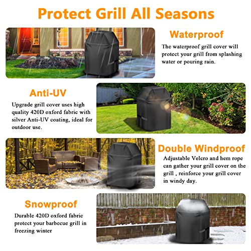 Image of Aoretic Grill Cover, 40 inch BBQ Gas Grill Cover for Outdoor Grill, Charbroil Grill Cover Barbecue Waterproof, Anti-UV for Weber Char-Broil Monument, Dyna-glo Nexgrill Spun Polyester