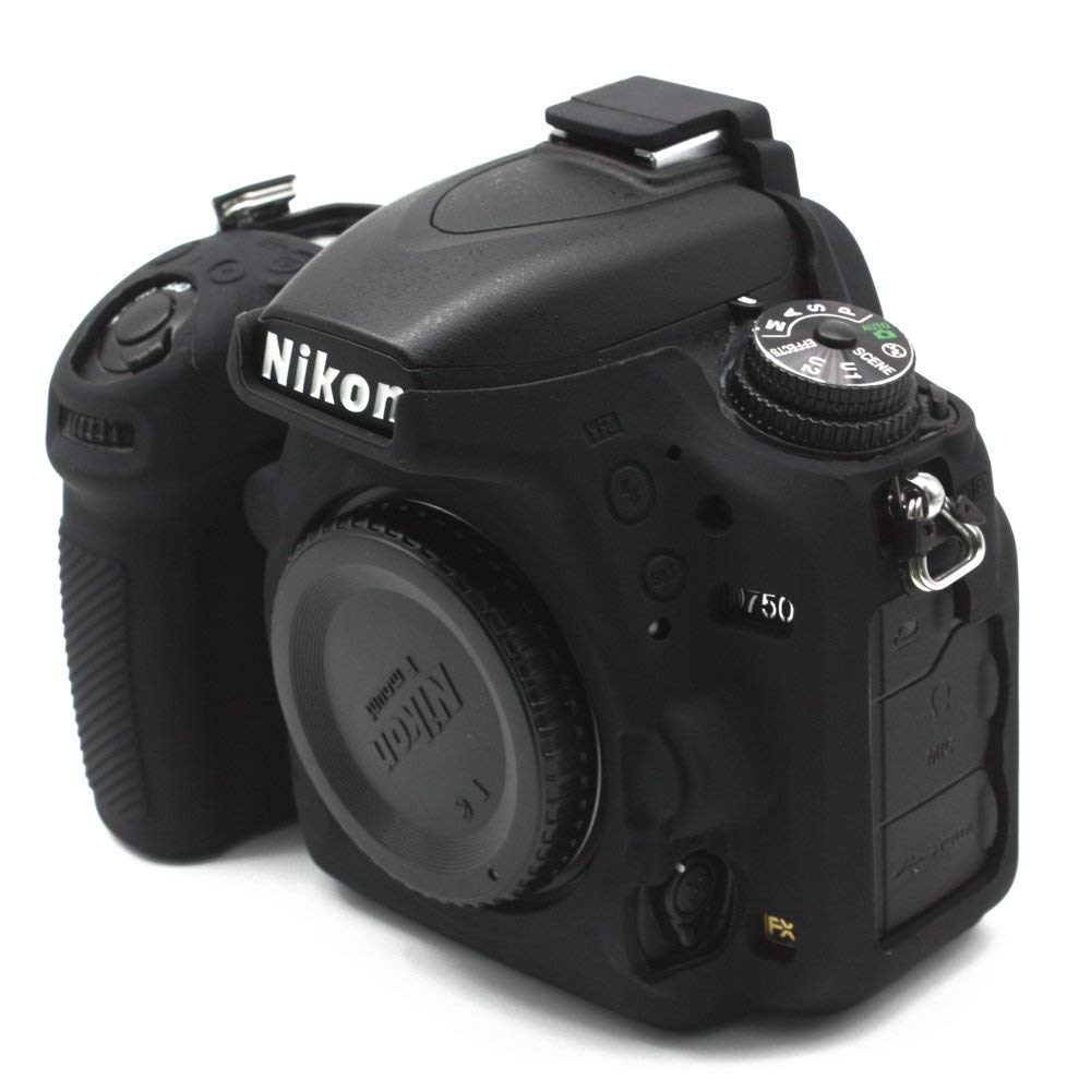 Silicon Cover for Nikon D750 Camera Case, Professional Silicone Rubber Camera Case Cover Detachable Protective for Nikon D750 - Black-image-24