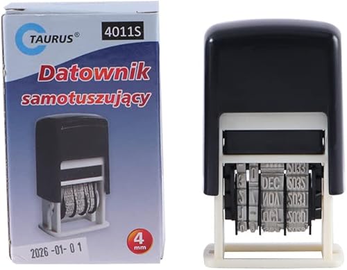 Sellos de fecha, 1 unidad, autoentintado, sello de fecha en inglés, mini palabras, rueda de plástico, juego de lodo en relieve, suministros de