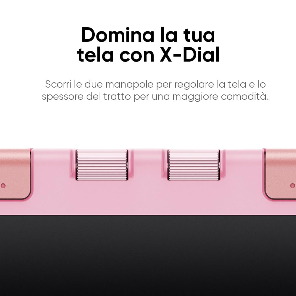 XPPen Artist 12 3rd tavoletta grafica con schermo, 8 tasti rapidi, 99% sRGB, colore a 8 bit, penna X4 con 16.384 livelli di pressione, compatibile con Windows, Mac, Linux e Android, Rosa