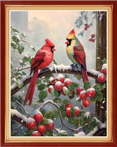 Image of Artvxeay Cross Stitch Kits Stamped Full Range of Embroidery Starter Kits for Beginners Adult DIY 11CT- (Bird Scenery 16x20 inch)