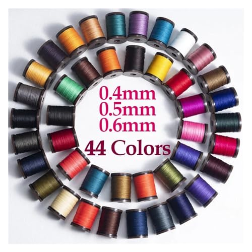 Hilo encerado redondo 0.4 mm de poliéster fuerte con recubrimiento de cera para costura de cuero y pulseras trenzadas DIY (Color: 23 Marrón) miniatura 7