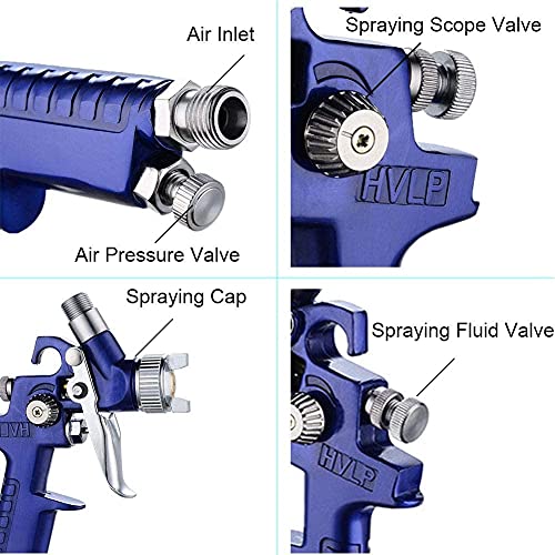ANCLLO 1.0mm Mini HVLP Luchtspuitpistool Airbrush Kit Touch Up Verf Sproeier Zwaartekracht Feed Luchtborstel Set Auto Schilderen voor Spot Reparatie - Image 7