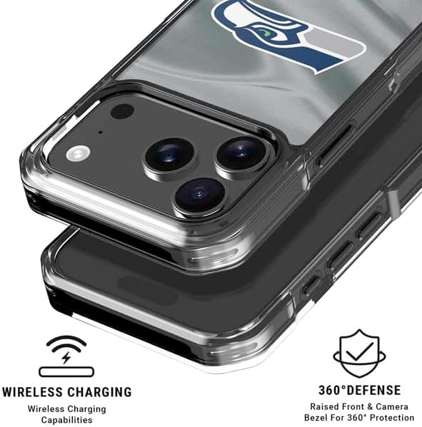 Skinit Clear Phone Case Compatible with iPhone 17 Pro Max - Officially Licensed NFL Seattle Seahawks Design