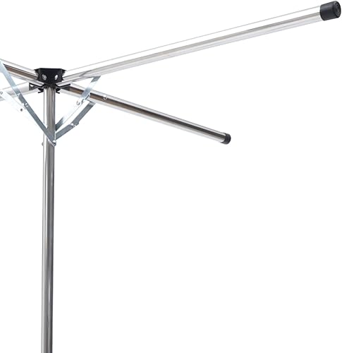 Miniatura 4 de Estante de secado de ropa blanco ajustable de 37.4 a 78.74 pulgadas, giratorio de 360 , plegable, de acero inoxidable, con alas plegables para