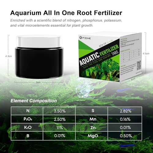 FZONE Root Tabs, Aquarium Plant Fertilizer, Safe for Fish & Shrimp, 60g/Box