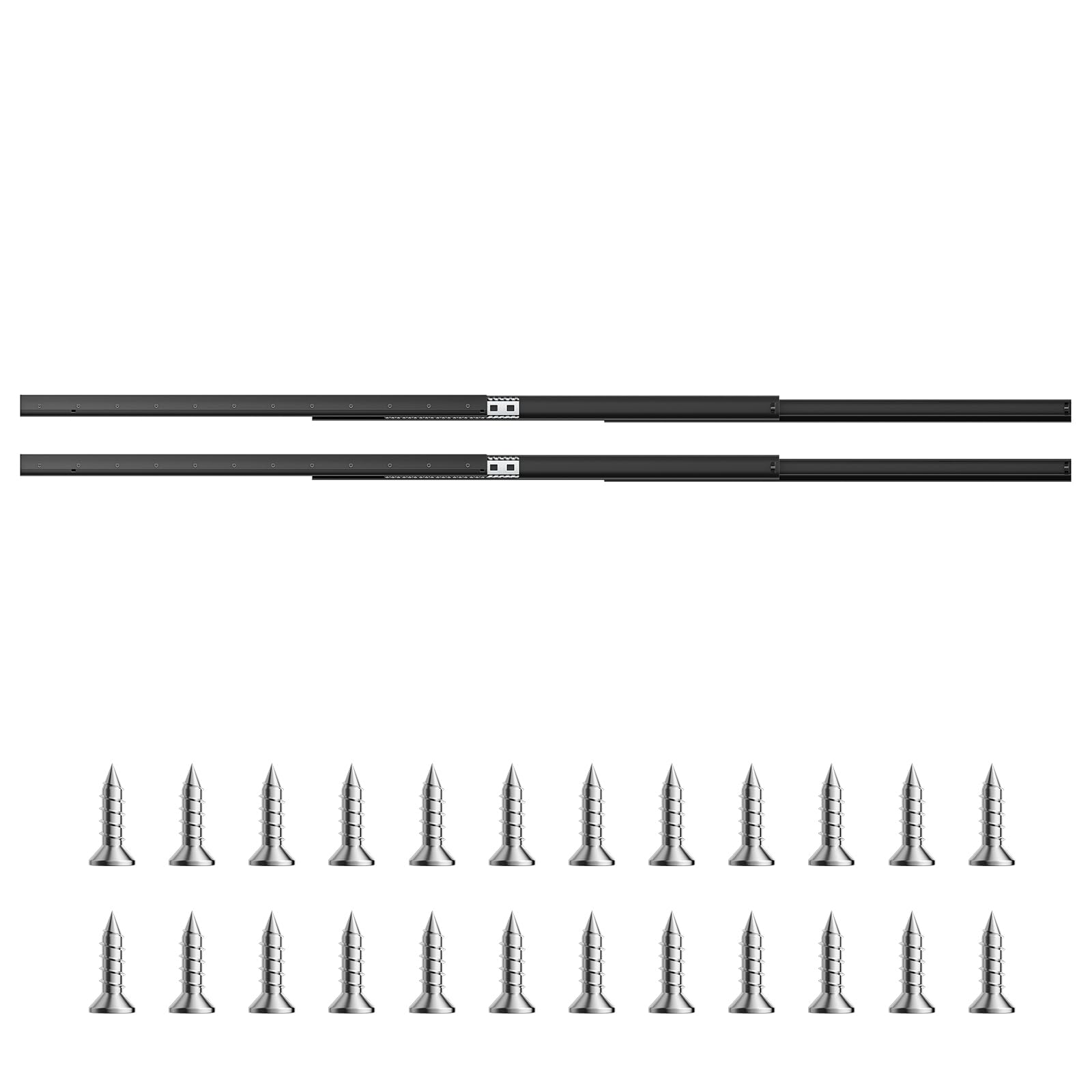 VEVOR Guide per Cassetti Sottotop, Guide per Mobili Sottoscala con Cuscinetti a Sfera a Estensione Completa, Capacità 117 kg, Guide Resistenti, per Sostituzione, Nero 1000 mm, 1 Paio