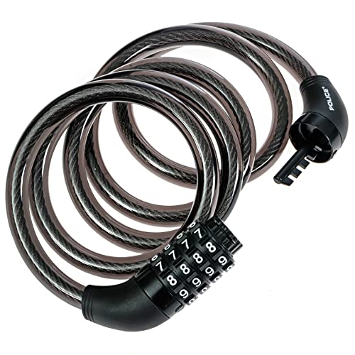 Police Bike Lock Cable, Combination Bicycle Lock, Cable Lock For Outdoor Equipment, 5Ft #TOP3