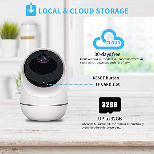 Baby Monitor, 1080P Pet Camera Wireless Security Camera with Motion Detection Human Detection Two Way Audio and Cloud Storage Support 2.4G WiFi Night Vision Remote View for Home Baby Pet - Thumbnail 7