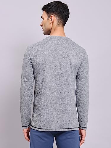 Image of TECHNOSPORT Men's Slim Fit Full Sleeve Round Neck T-Shirt, Double Cool Quick Dry Moisture Wicking Stretchable Sports Gym and Casual Wear
