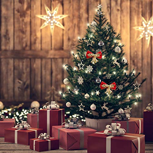 16 Unidades sinos de natal decorações de Natal guirlanda de natal adornos de sinos de laço lembranci