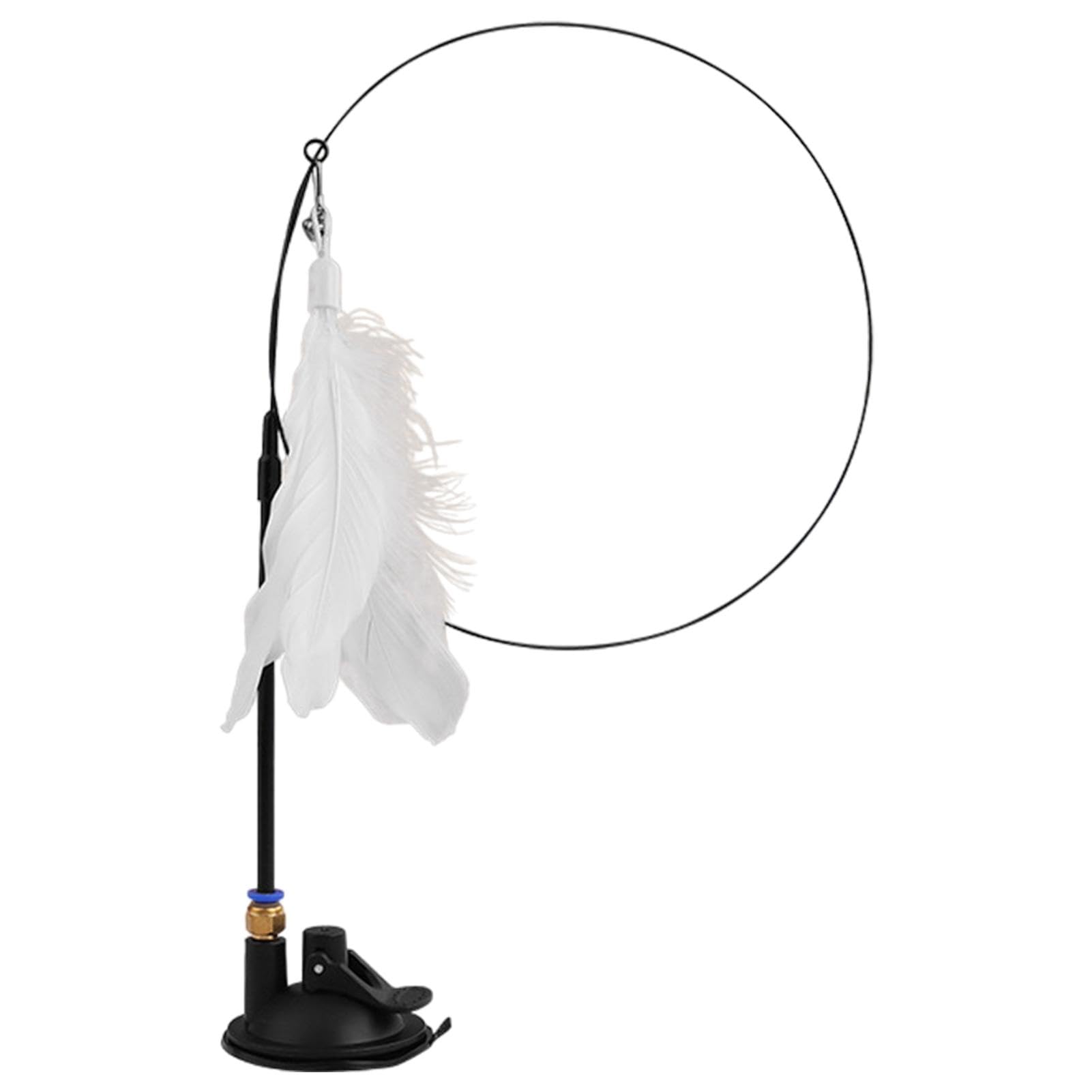 Varita para gatos, Varita para gatos - Base de ventosa independiente con campana para estimular ejercicios y juegos - Plumas coloridas realistas en juguetes naturales de bola de pluma 'a varita